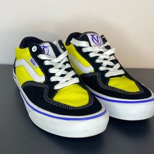 Vans Rowan Pro Black & Blazing Yellow Skateboard Sneakers Men’s Sz. 7